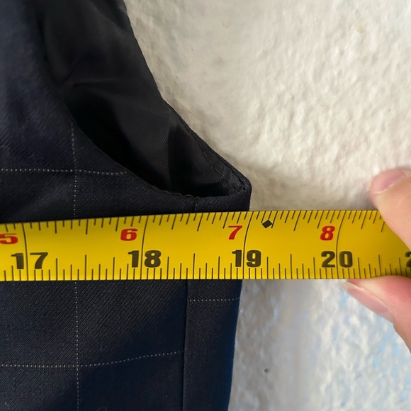 NWT Olivaceous Wool Blend Academic One Button Navy Lined Vest Medium Old Money - Picture 9 of 10